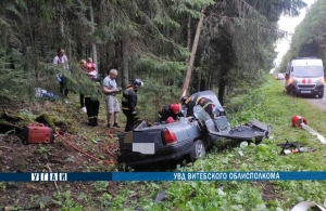 <p>В Сенненском районе иномарка въехала в придорожное дерево, водитель погиб</P>